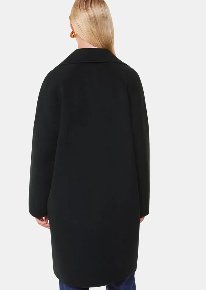 Whistles Coats and Jackets Black Cassie Double Face Pocket Coat 8211 Women