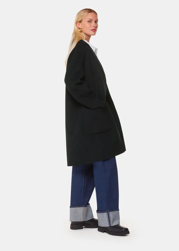 Whistles Coats and Jackets Black Cassie Double Face Pocket Coat 8211 Women