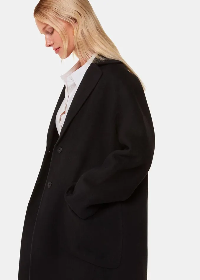 Whistles Coats and Jackets Black Cassie Double Face Pocket Coat 8211 Women