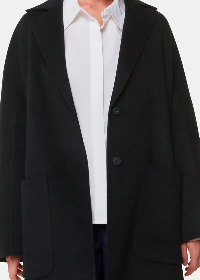 Whistles Coats and Jackets Black Cassie Double Face Pocket Coat 8211 Women
