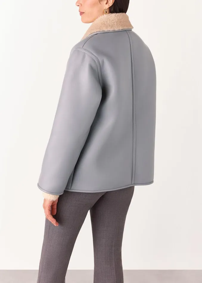Whistles Coats and Jackets Grey Angelina Faux Fur Jacket 8211 Women