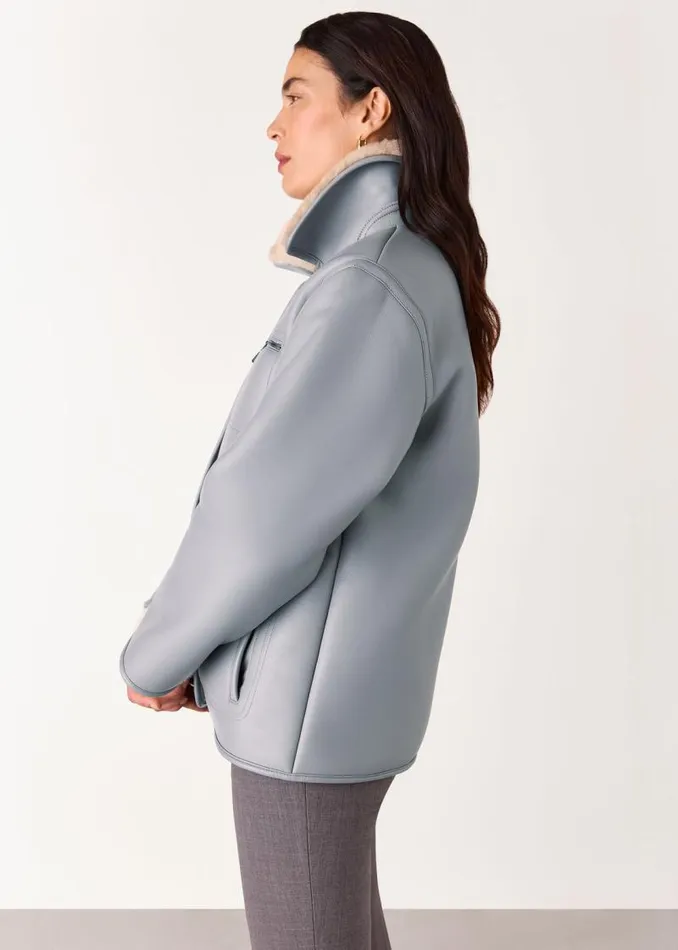 Whistles Coats and Jackets Grey Angelina Faux Fur Jacket 8211 Women