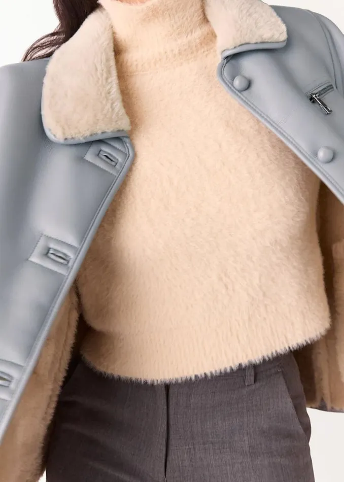 Whistles Coats and Jackets Grey Angelina Faux Fur Jacket 8211 Women