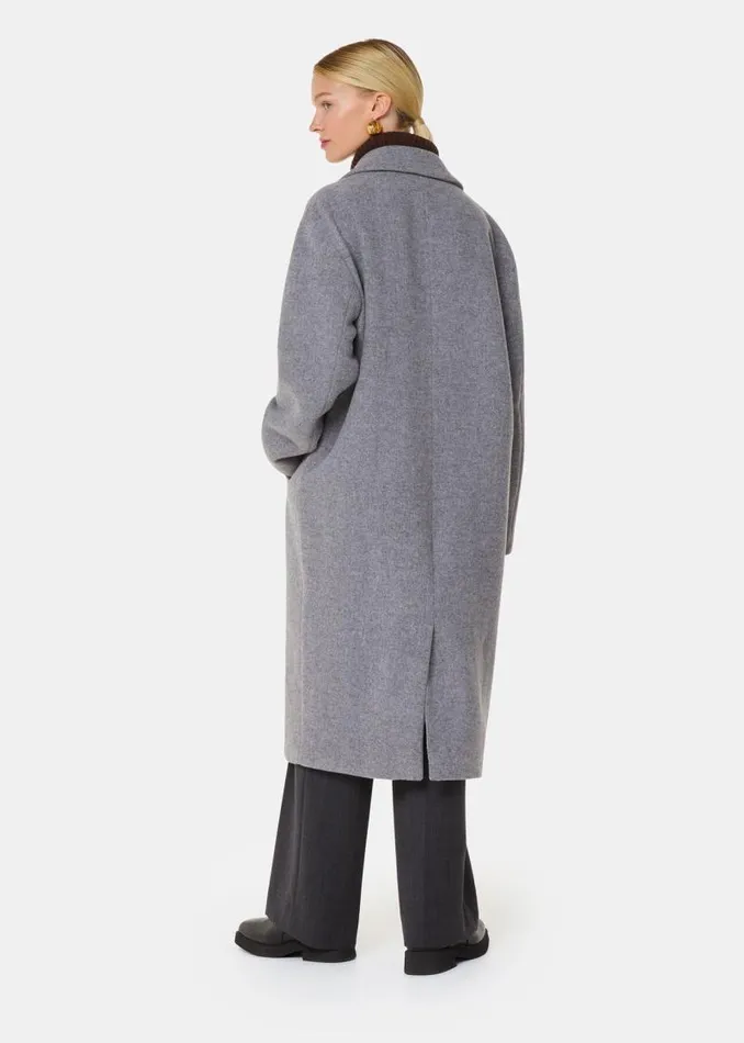 Whistles Coats and Jackets Grey Eliza Double Breasted Coat 8211 Women