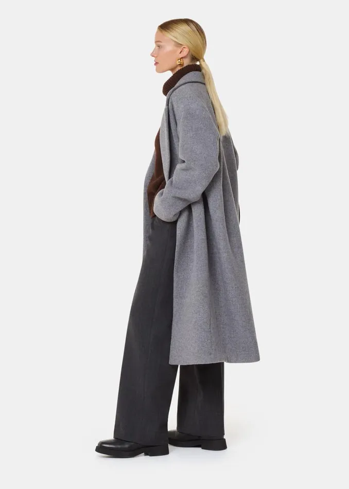 Whistles Coats and Jackets Grey Eliza Double Breasted Coat 8211 Women