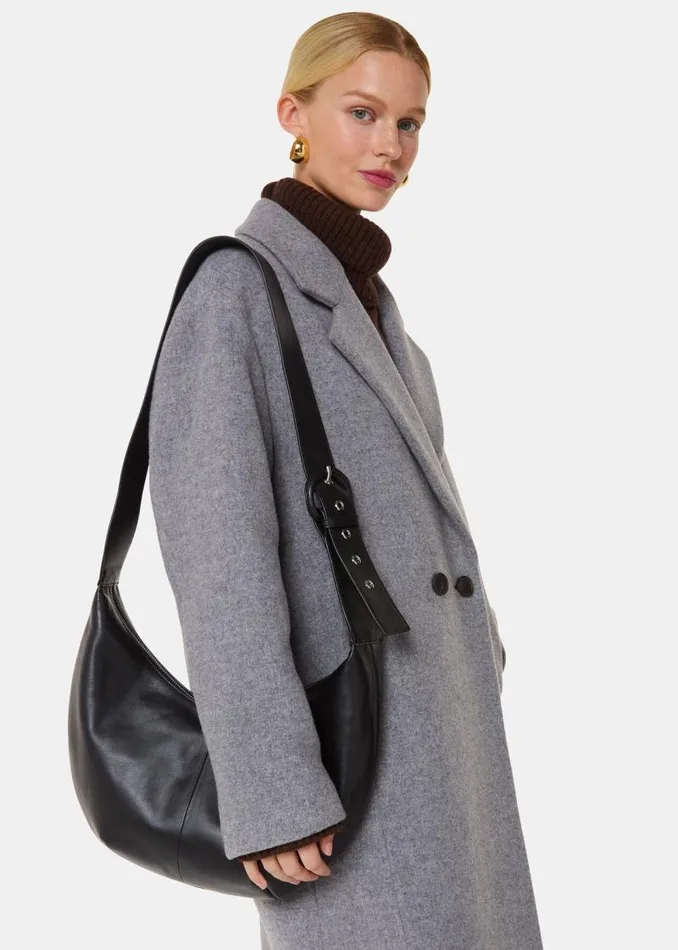 Whistles Coats and Jackets Grey Eliza Double Breasted Coat 8211 Women