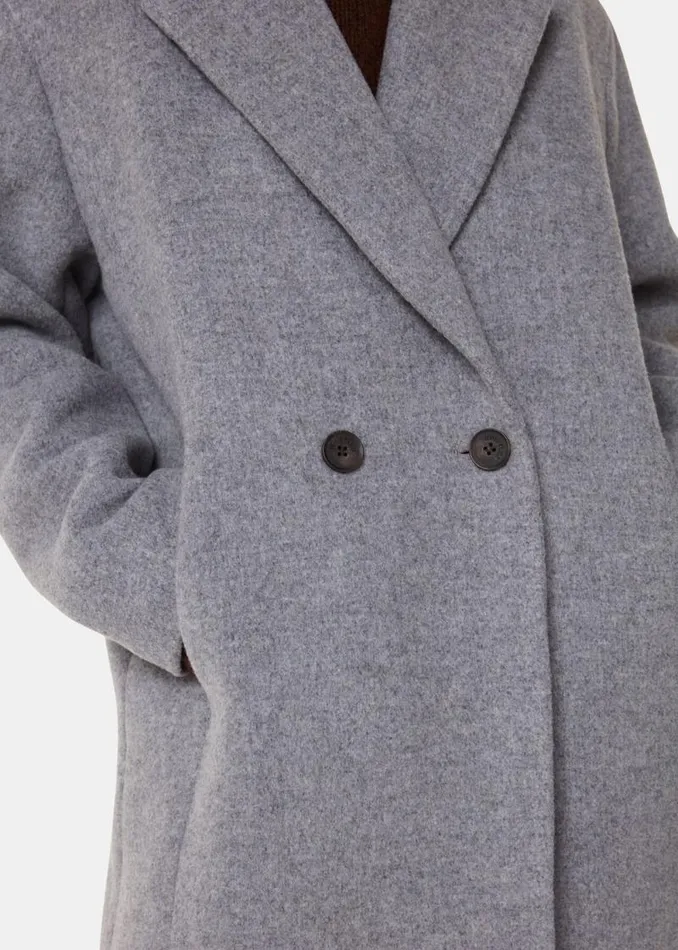 Whistles Coats and Jackets Grey Eliza Double Breasted Coat 8211 Women