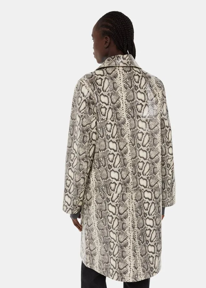 Whistles Coats and Jackets Multicolour Iyana Snake Print Leather Coat 8211 Women