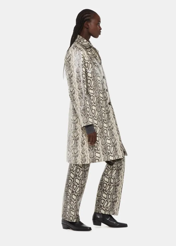 Whistles Coats and Jackets Multicolour Iyana Snake Print Leather Coat 8211 Women
