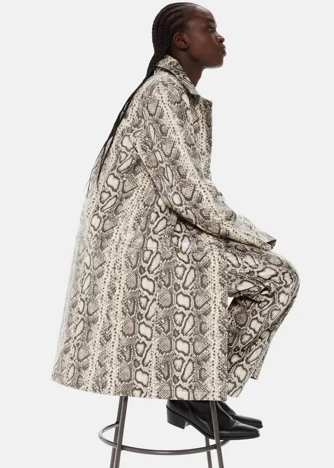 Whistles Coats and Jackets Multicolour Iyana Snake Print Leather Coat 8211 Women