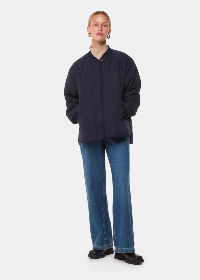 Whistles Coats and Jackets Navy Ida Short Quilted Coat 8211 Women