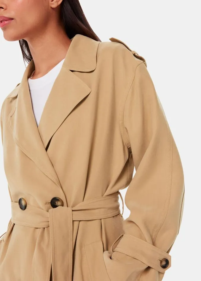 Whistles Coats and Jackets Neutral Riley Trench Coat 8211 Women