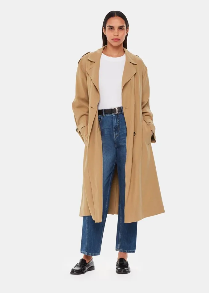 Whistles Coats and Jackets Neutral Riley Trench Coat 8211 Women
