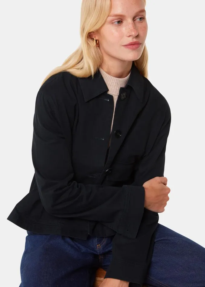 Whistles Coats and Jackets Washed Black Marie Casual Jacket 8211 Women