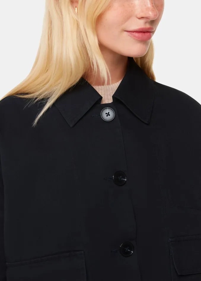 Whistles Coats and Jackets Washed Black Marie Casual Jacket 8211 Women