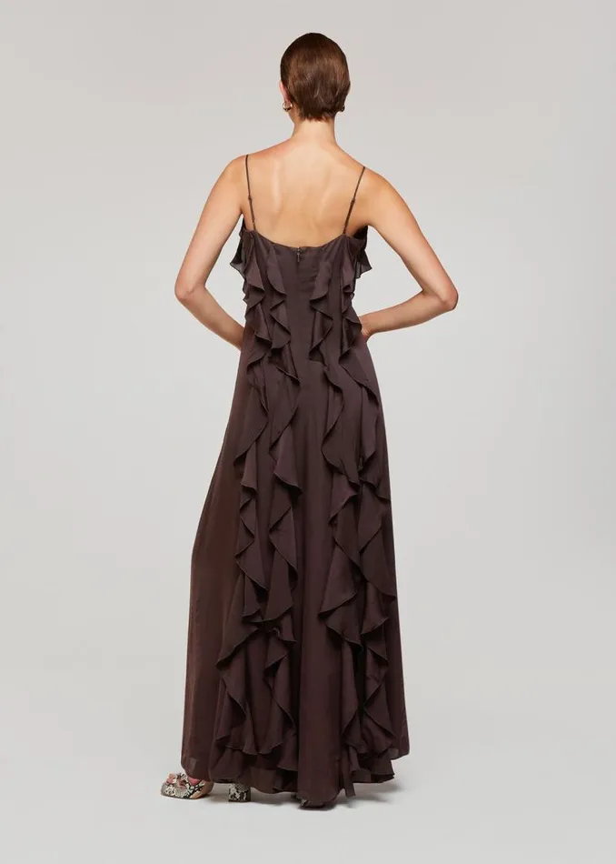 Whistles Dresses Chocolate Ruffle Maxi Dress 8211 Women
