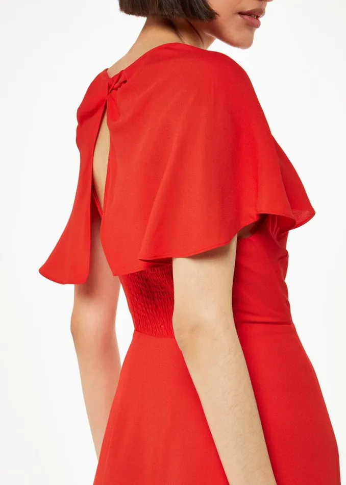 Whistles Dresses Red Annabelle Cape Sleeve Dress 8211 Women