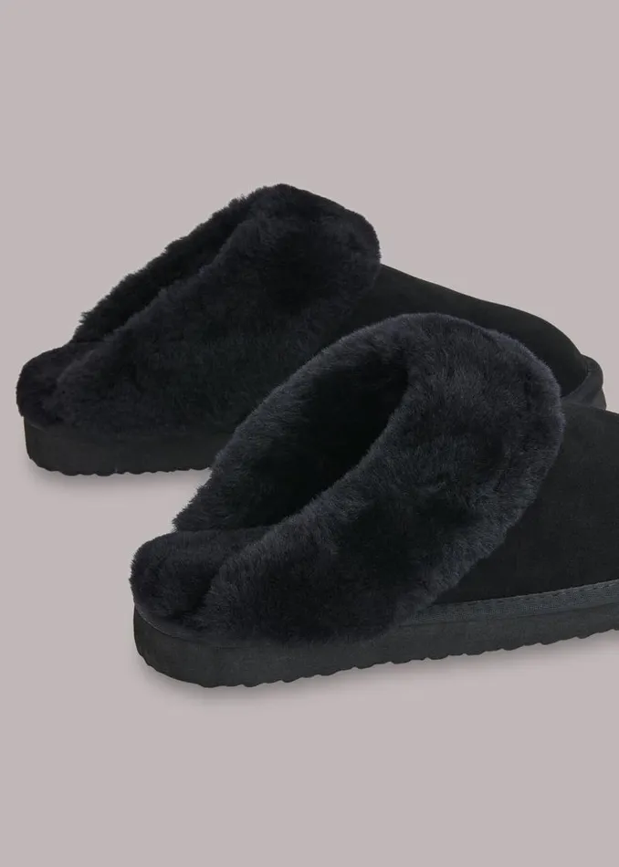 Whistles Flat Shoes Black Emilia Cuff Slipper 8211 Women