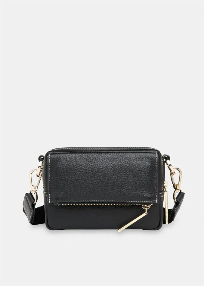 Whistles Leather Black Bibi Stitch Crossbody Bag 8211 Women