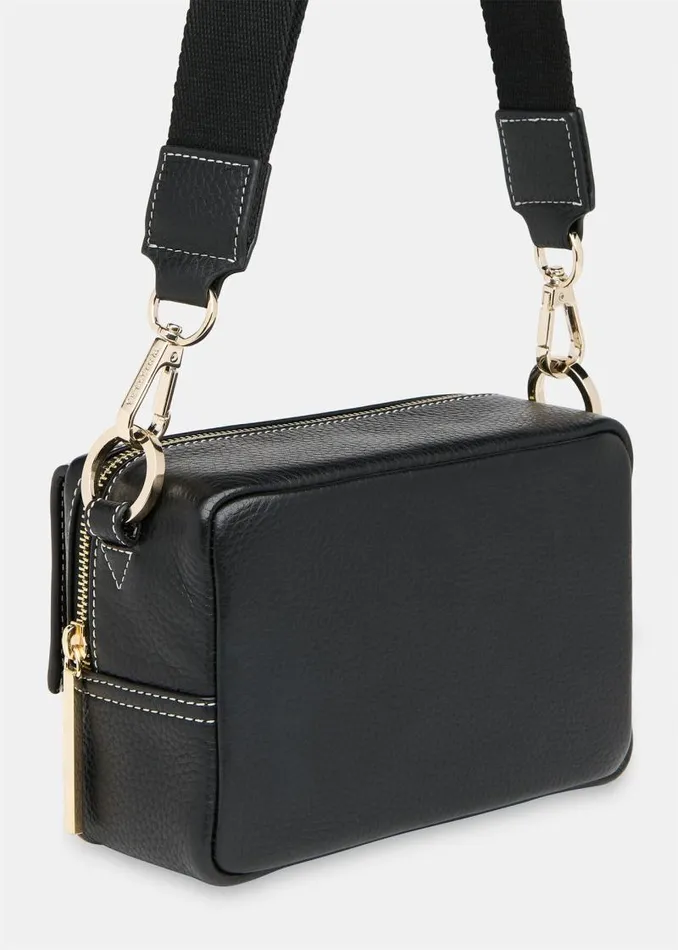 Whistles Leather Black Bibi Stitch Crossbody Bag 8211 Women