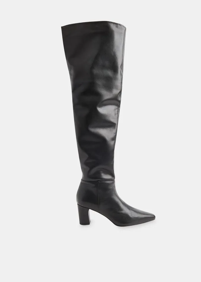 Whistles Leather Black Inessa Over The Knee Boot 8211 Women