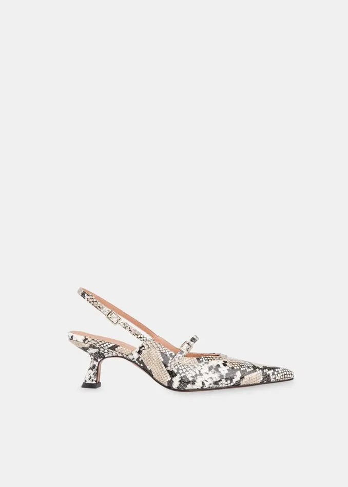 Whistles Leather Black Nila Snake Slingback Heel 8211 Women