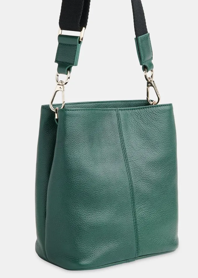 Whistles Leather Dark Green Dion Bucket Bag 8211 Women