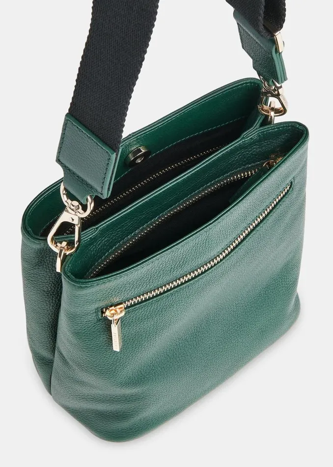 Whistles Leather Dark Green Dion Bucket Bag 8211 Women