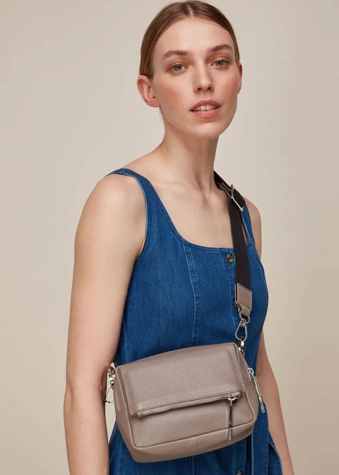 Whistles Leather Dark Grey Bibi Crossbody Bag 8211 Women