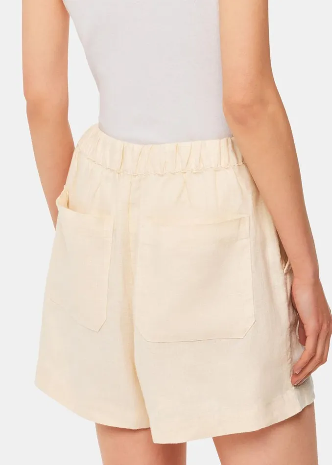 Whistles Pants Ivory Linen Elasticated Short 8211 Women