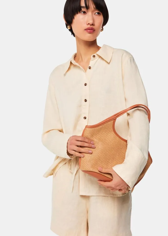 Whistles Pants Ivory Linen Elasticated Short 8211 Women