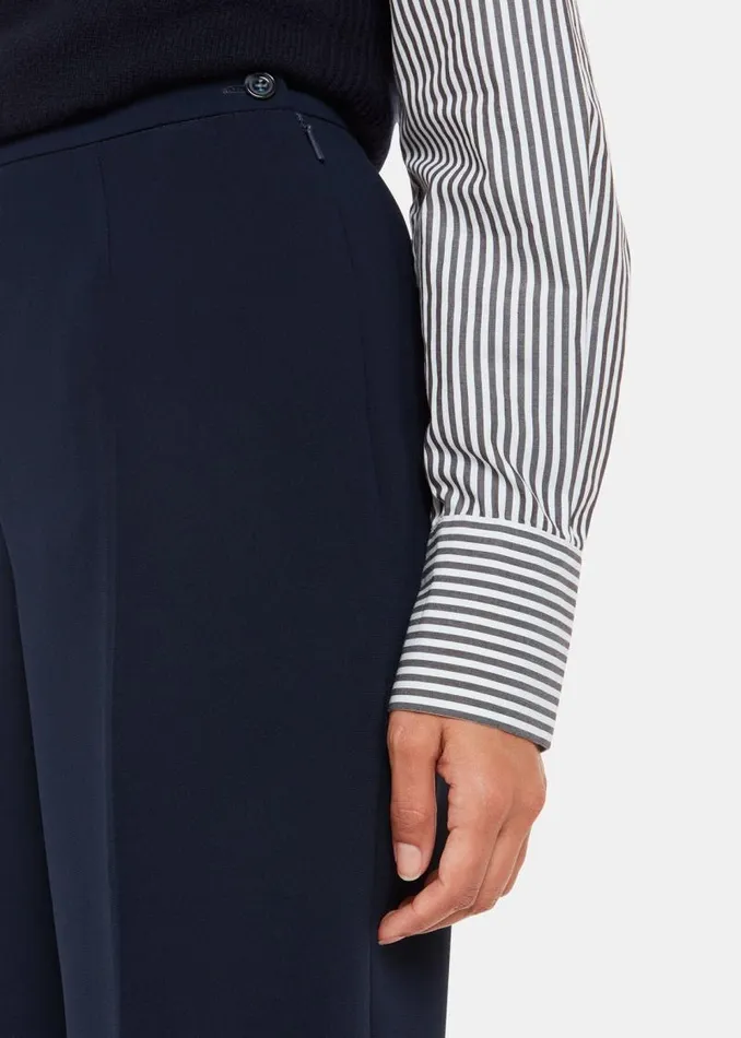 Whistles Pants Navy Wide Leg Cropped Pants 8211 Women
