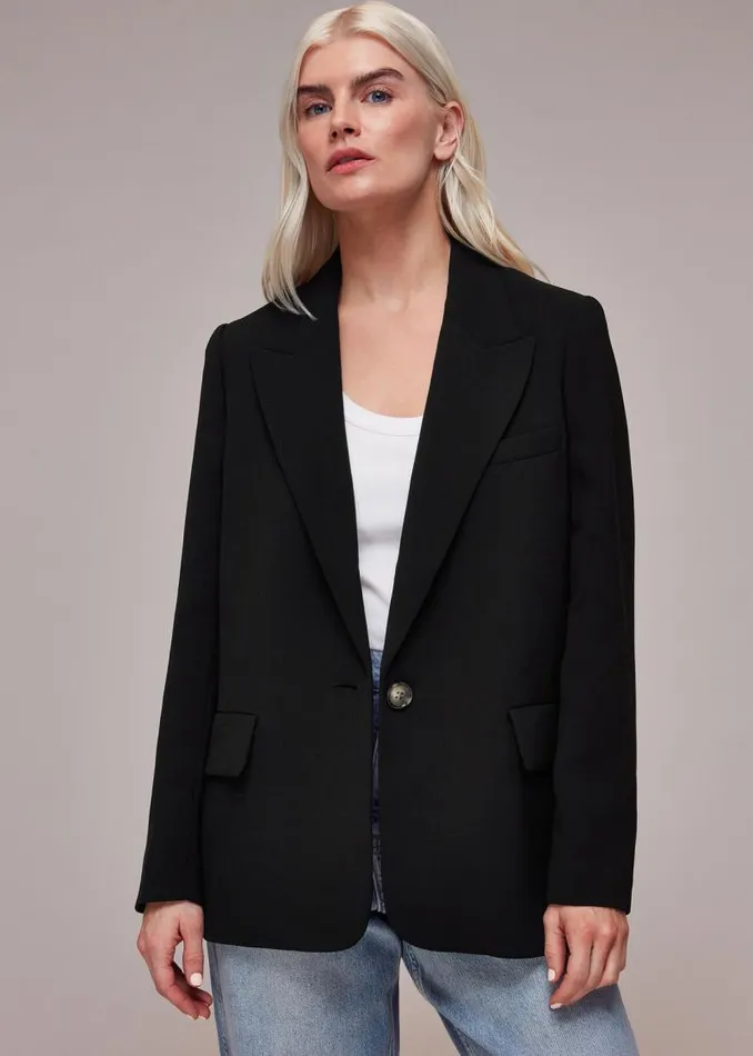 Whistles Petite Tailoring Black Petite Crepe Boyfriend Blazer 8211 Women