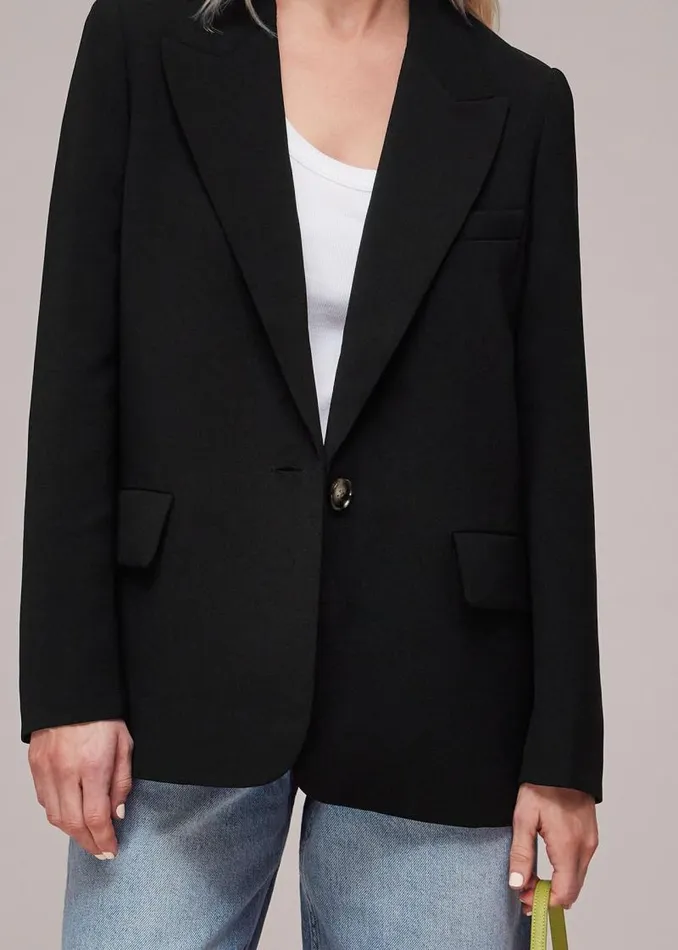 Whistles Petite Tailoring Black Petite Crepe Boyfriend Blazer 8211 Women