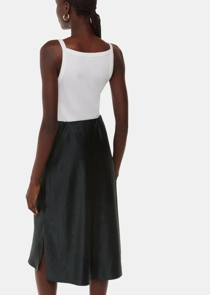 Whistles Skirts Black Satin Knee Length Skirt 8211 Women