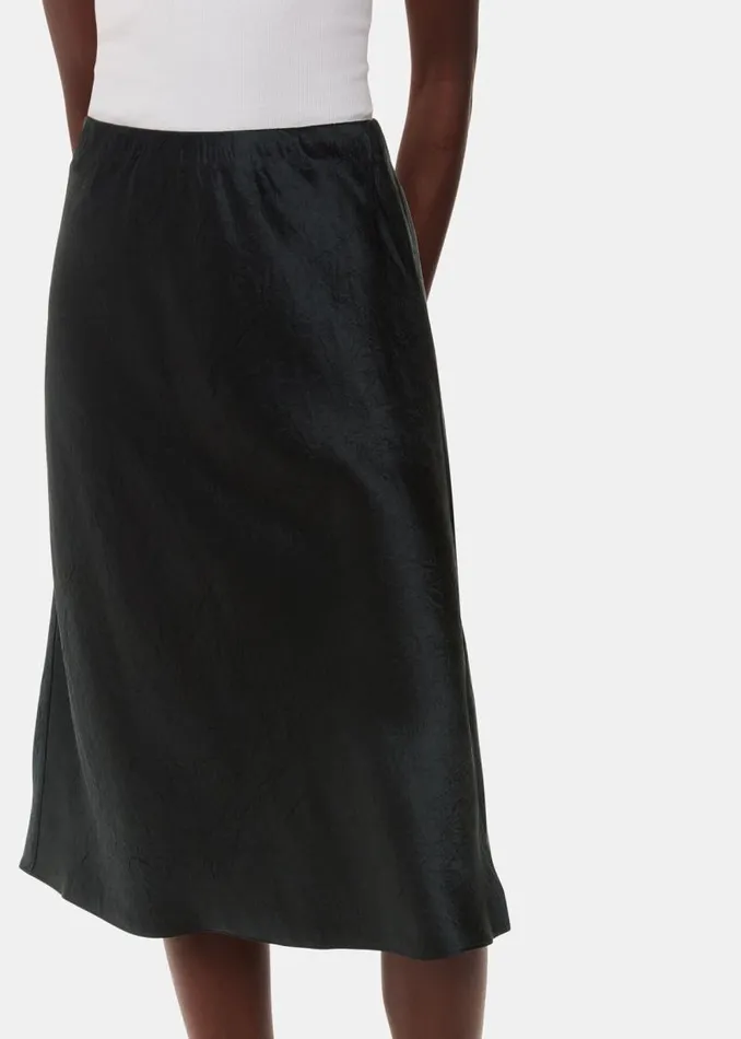 Whistles Skirts Black Satin Knee Length Skirt 8211 Women