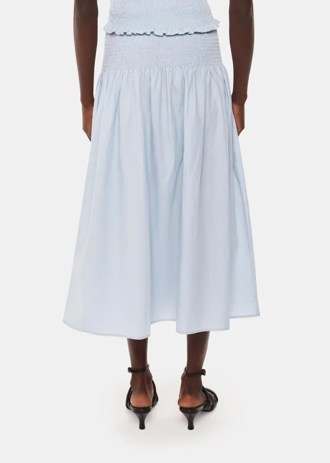 Whistles Skirts Blue Louisa Smocked Midi Skirt 8211 Women