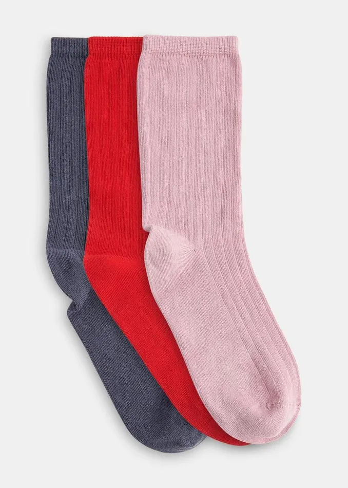 Whistles Socks and Pantyhose Red Ribbed Socks Set Of 3 8211 Women
