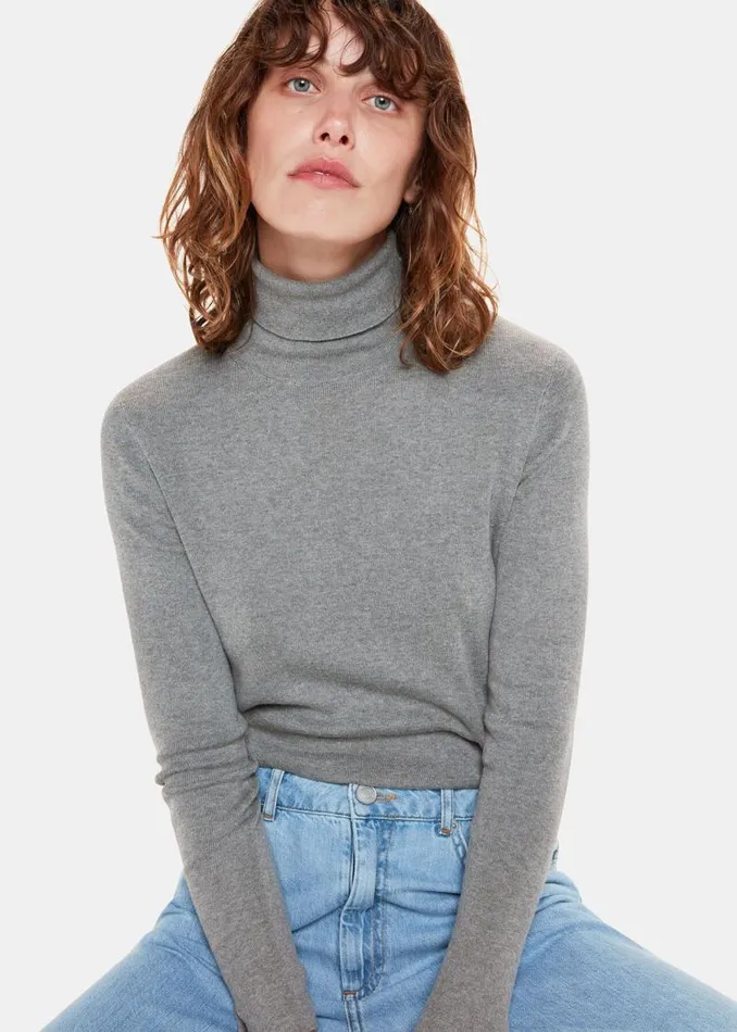Whistles Sweaters and Cashmere Grey Maja Knitted Turtleneck Sweater 8211 Women