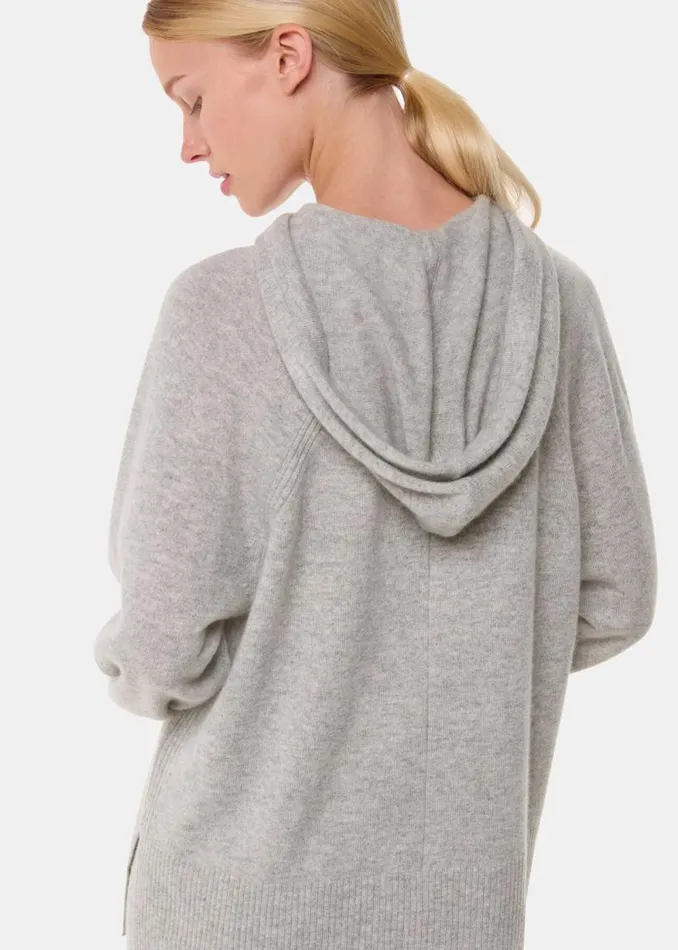 Whistles Sweaters and Cashmere Grey Marl Cashmere Hoodie 8211 Women
