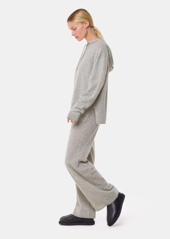Whistles Sweaters and Cashmere Grey Marl Cashmere Hoodie 8211 Women