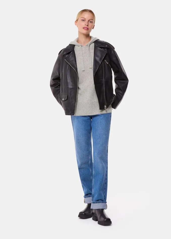 Whistles Sweaters and Cashmere Grey Marl Cashmere Hoodie 8211 Women