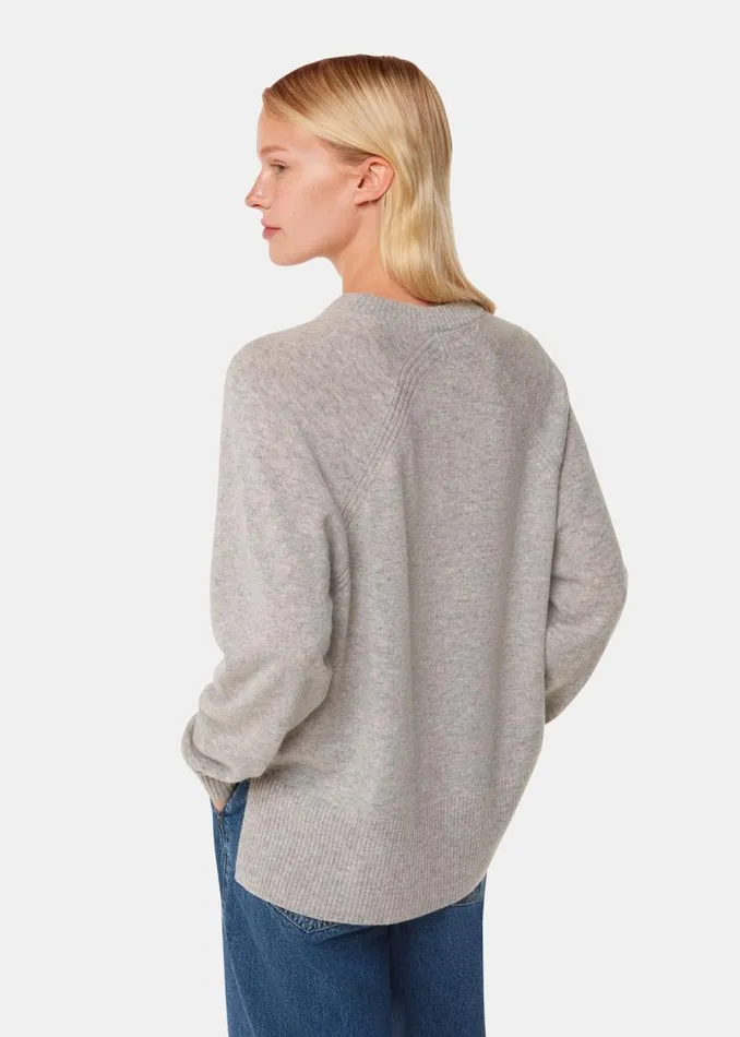 Whistles Sweaters and Cashmere Grey Marl Ultimate Cashmere Crew Neck Sweater 8211 Women
