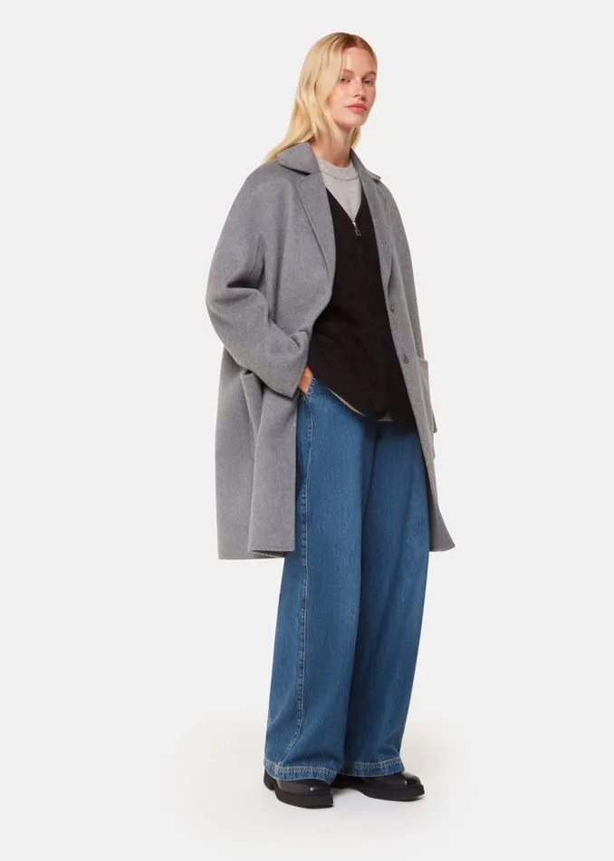 Whistles Sweaters and Cashmere Grey Marl Ultimate Cashmere Crew Neck Sweater 8211 Women