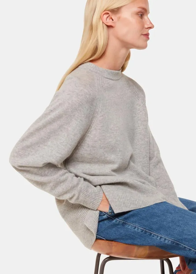 Whistles Sweaters and Cashmere Grey Marl Ultimate Cashmere Crew Neck Sweater 8211 Women