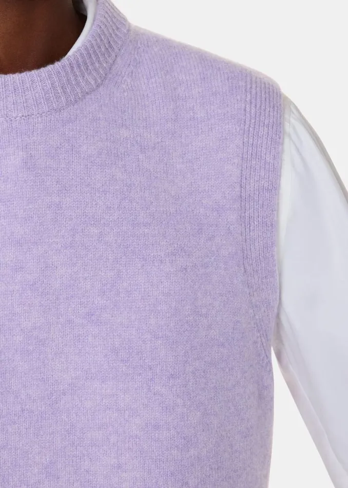 Whistles Sweaters and Cashmere Lilac Wool Sleeveless Sweater Vest 8211 Women