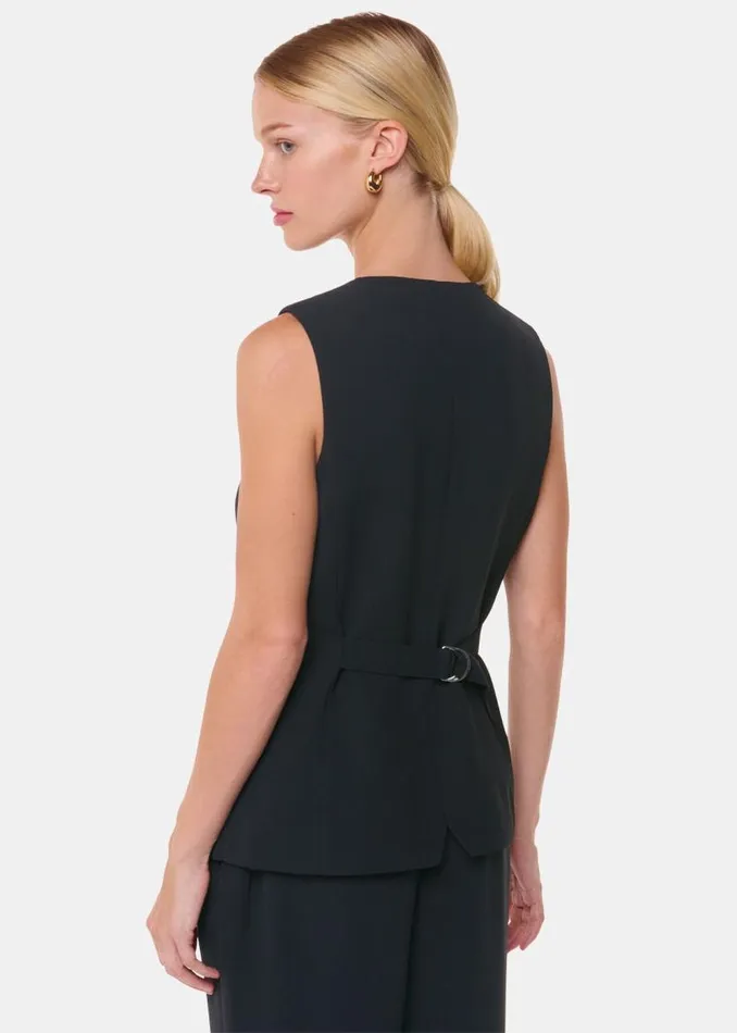 Whistles Tops Black Cora Crepe Waistcoat 8211 Women