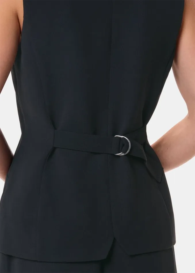 Whistles Tops Black Cora Crepe Waistcoat 8211 Women