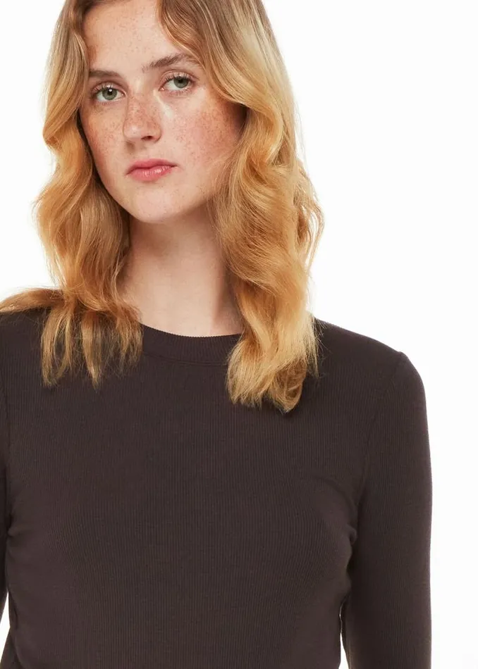 Whistles Tops Brown Essential Ribbed Crew 8211 Women
