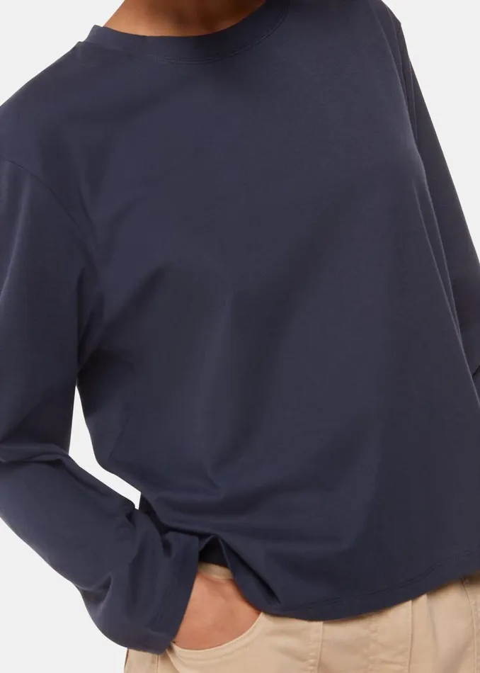 Whistles Tops Navy Relaxed Long Sleeve Tee 8211 Women
